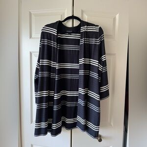 J. Jill Wearever Black and White and grey Striped Jacket